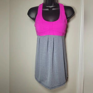 Lululemon Run Your Heart Out Tank Paris Pink / Heathered Blurred Grey sz…